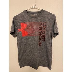 Under Armour Tech Velocity Crossfade Short Sleeve- Stealth Gray YXL